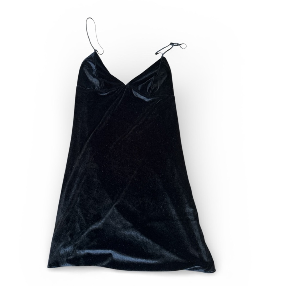 Victoria's Secret Black Velvet Fabric Night Gown - Size Large